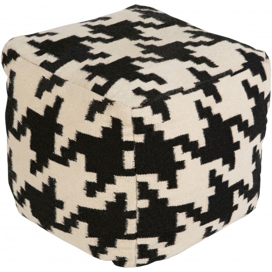 Surya Frontier Black Pouf 18"H X 18"W X 18"D