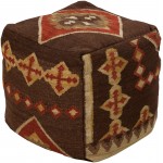 Surya Frontier Pouf 18"H X 18"W X 18"D Dark Brown