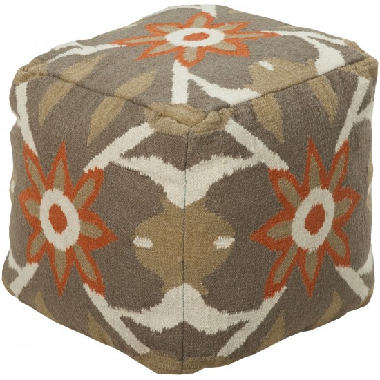 Surya Frontier Olive Pouf 18"H X 18"W X 18"D