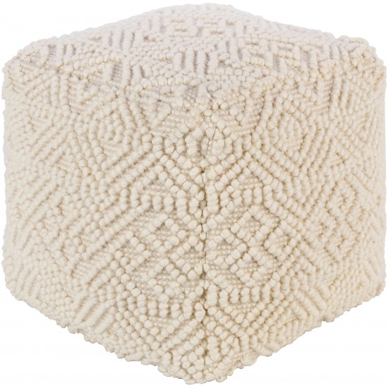 Surya Hygge Pouf 18"H X 18"W X 18"D Cream