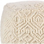 Surya Hygge Pouf 18"H X 18"W X 18"D Cream