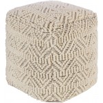 Surya Hygge Cream Pouf 18"H X 18"W X 18"D