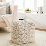 Surya Hygge Cream Pouf 18"H X 18"W X 18"D