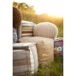 Surya Jute Tan Pouf 18"H X 18"W X 18"D