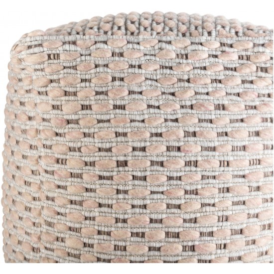 Surya Lanier Dusty Pink Pouf 18"H X 18"W X 18"D