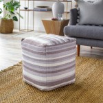 Surya Lori Cream Pouf 18"H X 16"W X 16"D