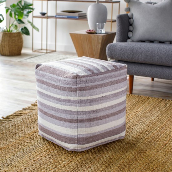 Surya Lori Cream Pouf 18"H X 16"W X 16"D