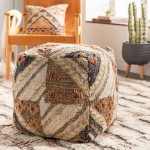 Surya Luanda Dark Brown Pouf 18"H X 18"W X 18"D