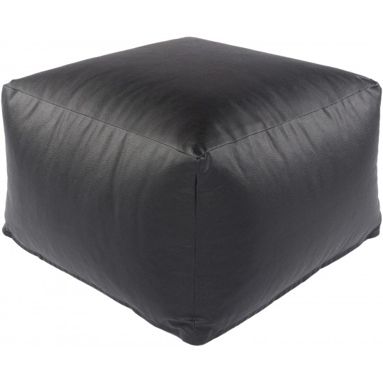 Surya Mack Black Pouf 14"H X 22"W X 22"D