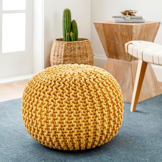 Surya Malmo Saffron Pouf 14"H X 20"W X 20"D