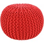 Surya Malmo Red Pouf 14"H X 20"W X 20"D