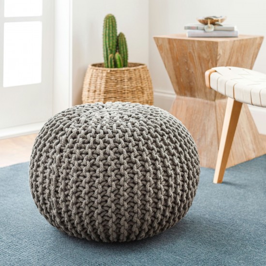 Surya Malmo Gray Pouf 14"H X 20"W X 20"D