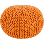 Surya Malmo Orange Pouf 14"H X 20"W X 20"D