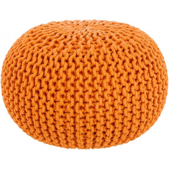 Surya Malmo Orange Pouf 14"H X 20"W X 20"D