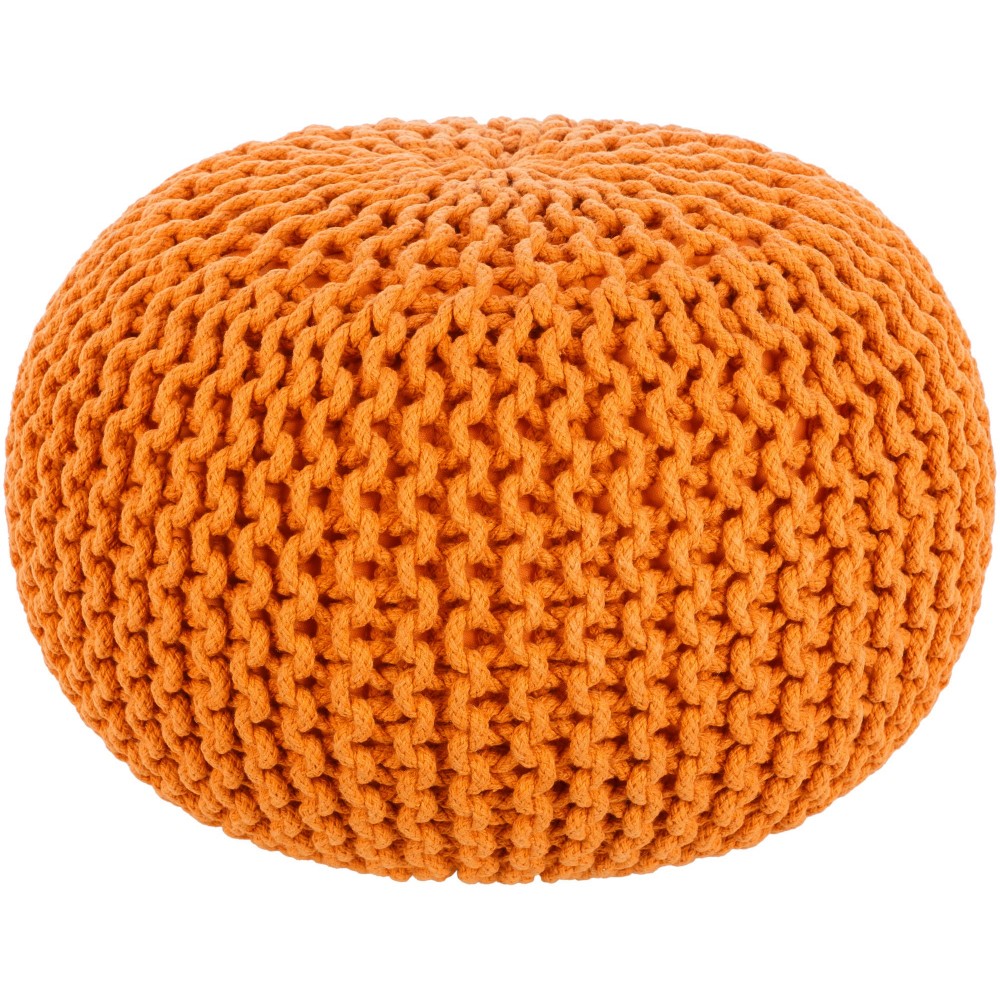 Surya Malmo Orange Pouf 14"H X 20"W X 20"D