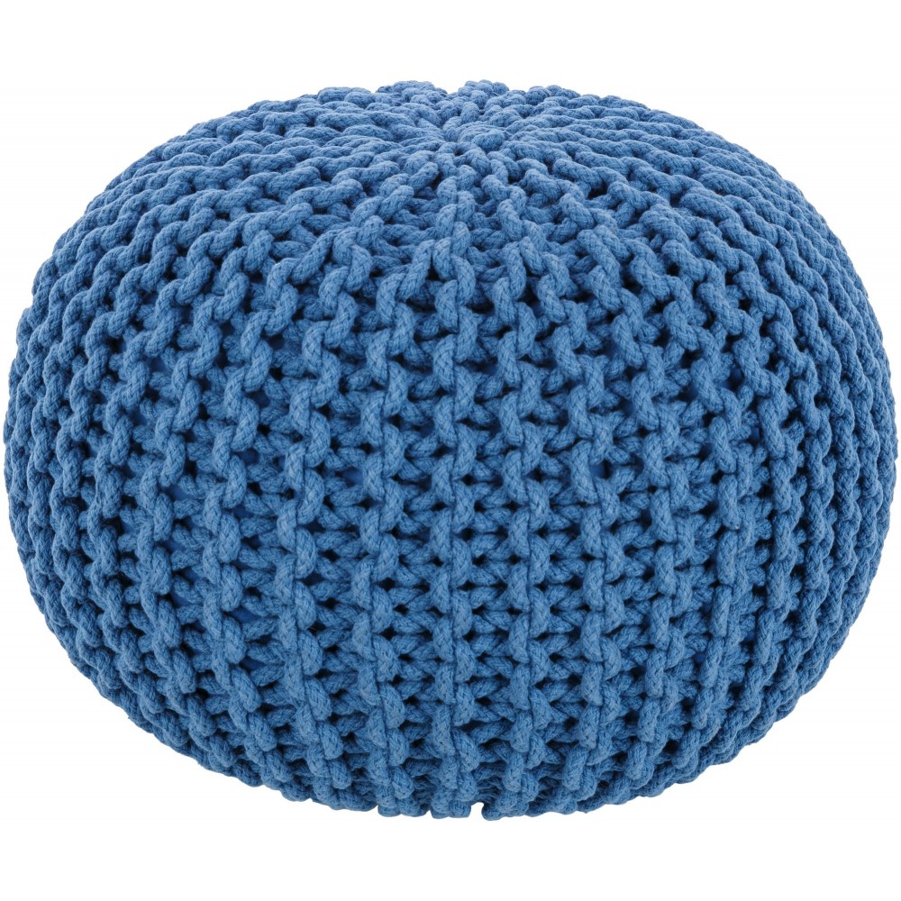 Surya Malmo Blue Pouf 14"H X 20"W X 20"D