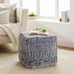 Surya Nobel Beige Pouf 18"H X 18"W X 18"D