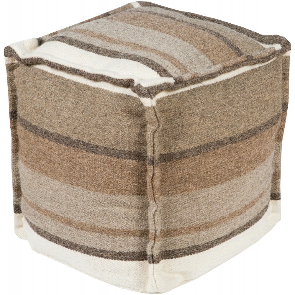 Surya Patch Charcoal Pouf 18"H X 18"W X 18"D