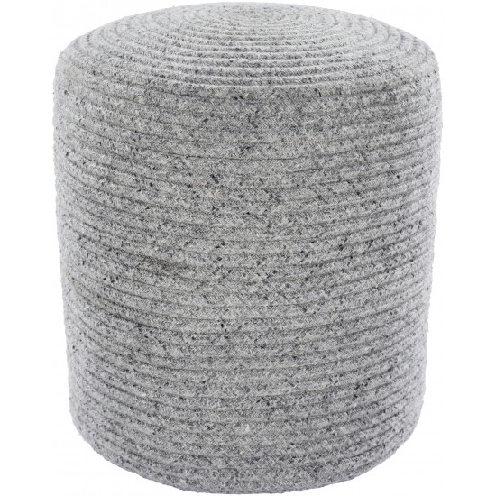 Surya Poppy Pouf 16"H X 16"W X 16"D Gray