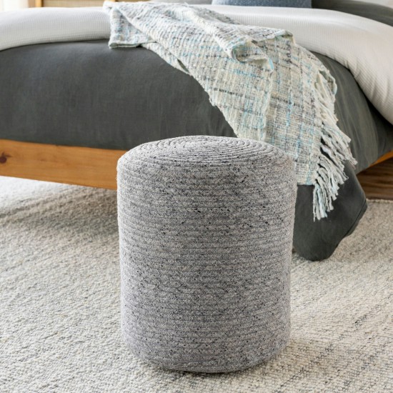 Surya Poppy Pouf 16"H X 16"W X 16"D Gray