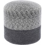 Surya Poppy Gray Pouf 16"H X 16"W X 16"D