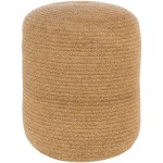 Surya Poppy Tan Pouf 16"H X 16"W X 16"D