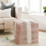 Surya Prisha Light Beige Pouf 18"H X 18"W X 18"D