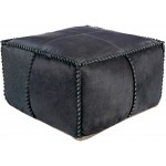 Surya Ranger Ii Black Pouf 13"H X 22"W X 22"D