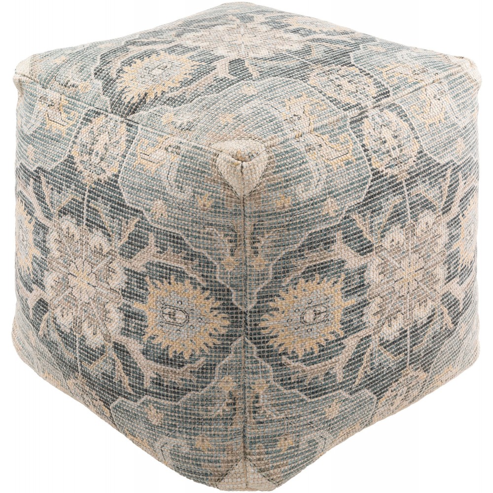 Surya Samsun Pouf 18"H X 18"W X 18"D Cream