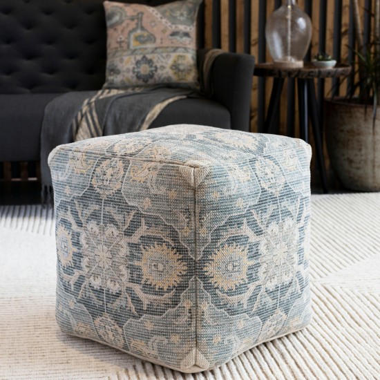 Surya Samsun Pouf 18"H X 18"W X 18"D Cream