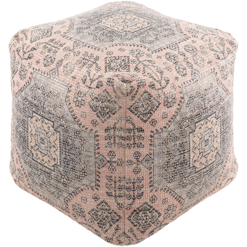 Surya Samsun Cream Pouf 18"H X 18"W X 18"D