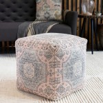 Surya Samsun Cream Pouf 18"H X 18"W X 18"D