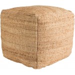 Surya Seaport Brown Pouf 18"H X 18"W X 18"D