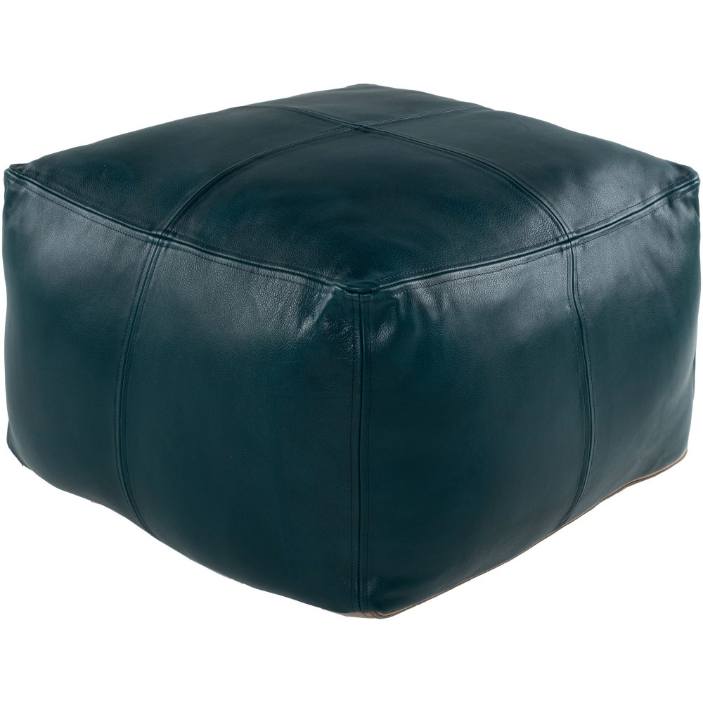 Surya Sheffield Deep Teal Pouf 13"H X 22"W X 22"D