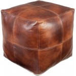 Surya Sheffield Dark Brown Pouf 18"H X 18"W X 18"D