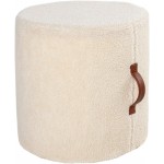 Surya Shepherd Cream Pouf 16"H X 16"W X 16"D