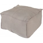 Surya Solid Linen Medium Gray Pouf 13"H X 24"W X 24"D