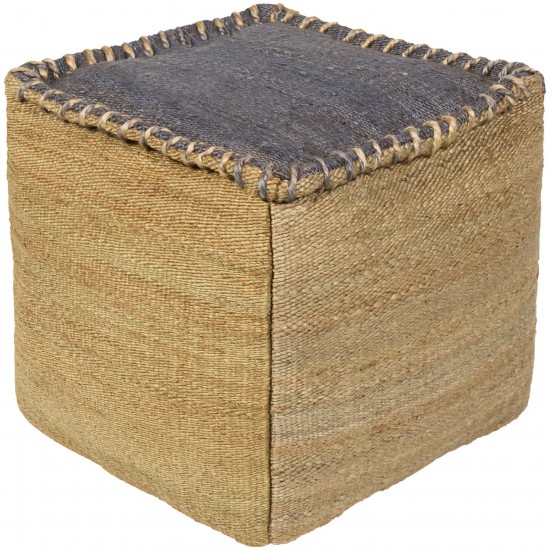 Surya Tonga Charcoal Pouf 18"H X 18"W X 18"D