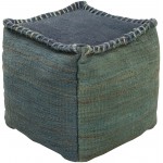 Surya Tonga Blue Pouf 18"H X 18"W X 18"D