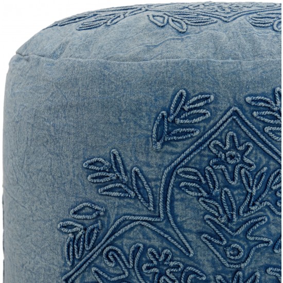 Surya Wedgemore Blue Pouf 16"H X 16"W X 16"D