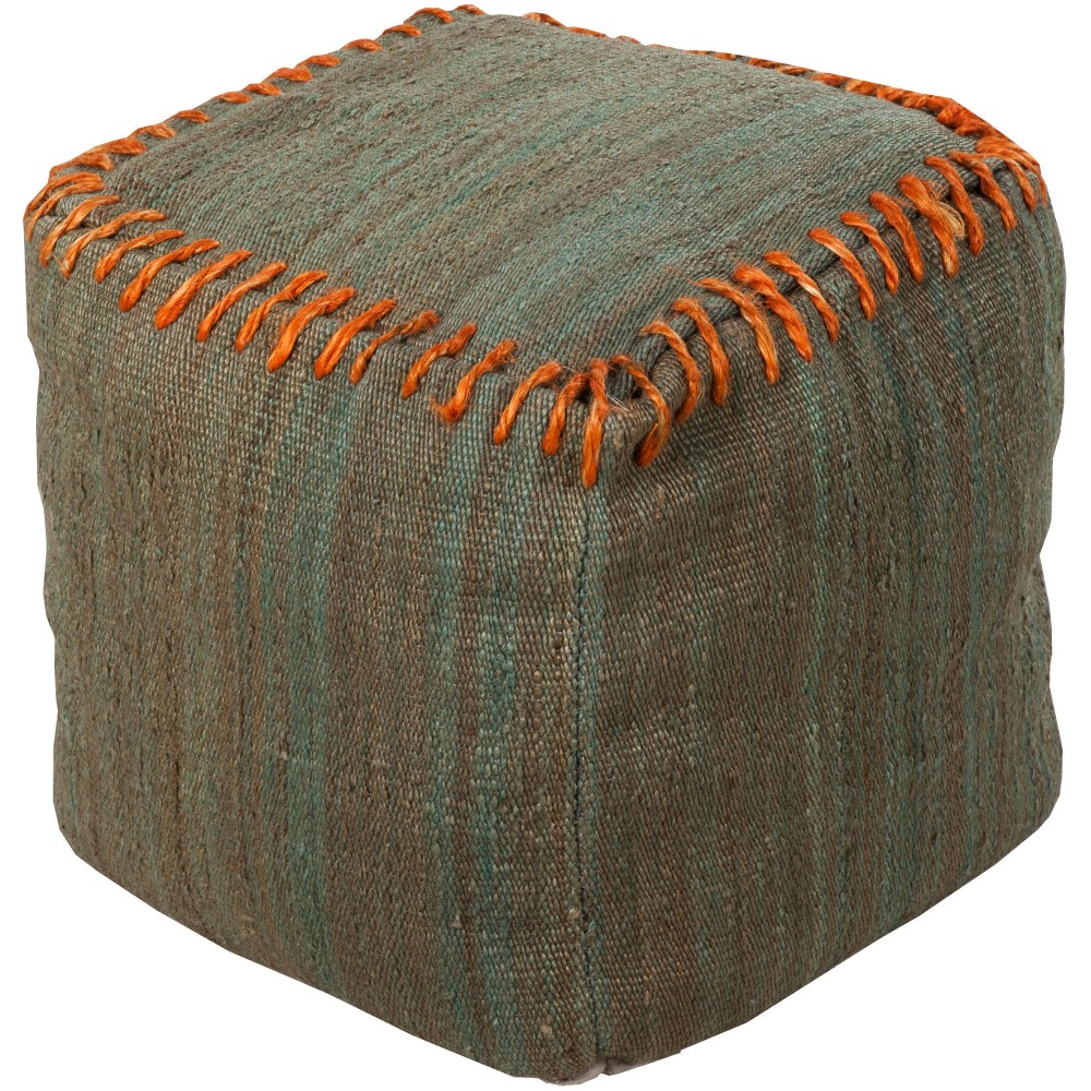 Surya Woodstock Dusty Sage Pouf 18"H X 18"W X 18"D