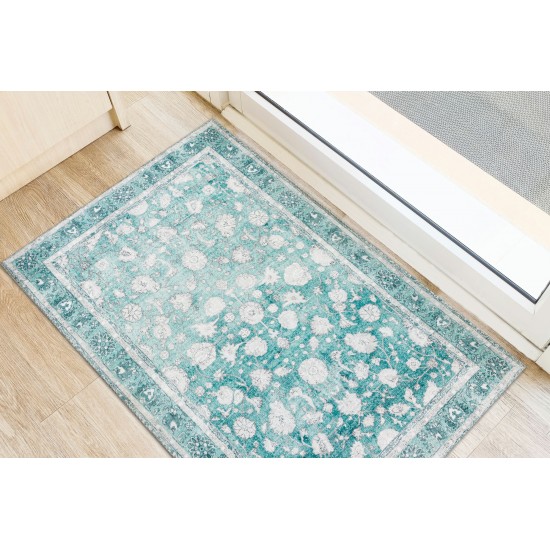 Addison Rugs Kensington AKE37 Teal 1'8" x 2'6" Rug