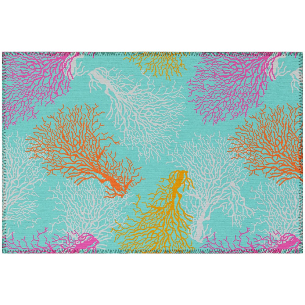 Addison Rugs Surfside ASR33 Aqua 1'8" x 2'6" Rug