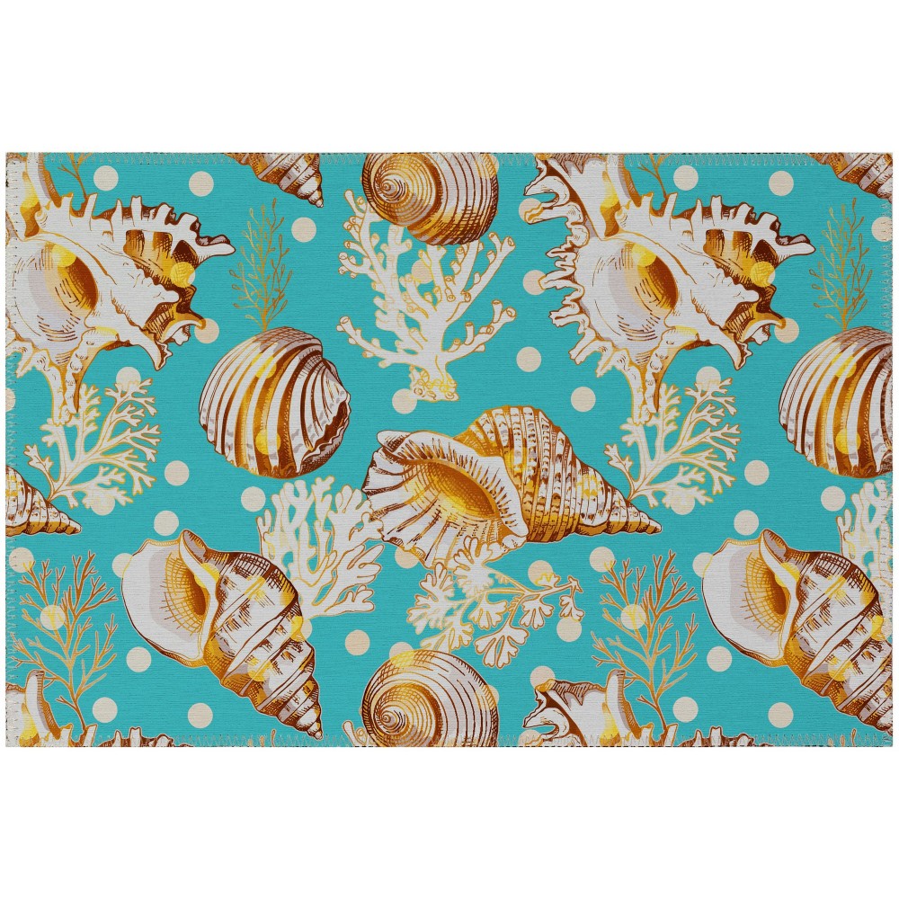 Addison Rugs Surfside ASR36 Aqua 1'8" x 2'6" Rug