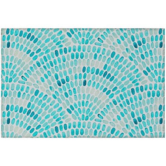 Addison Rugs Surfside ASR37 Aqua 1'8" x 2'6" Rug