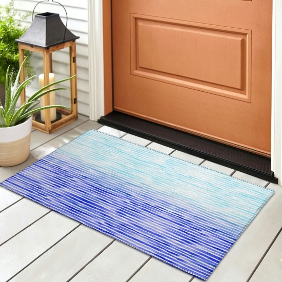 Addison Rugs Surfside ASR38 Blue 1'8" x 2'6" Rug