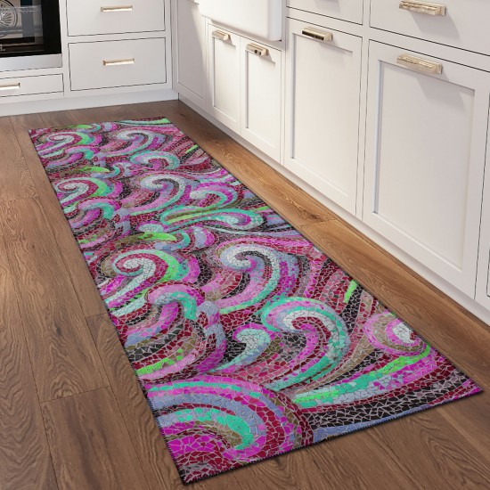 Addison Rugs Surfside ASR44 Raspberry 2'3" x 7'6" Rug