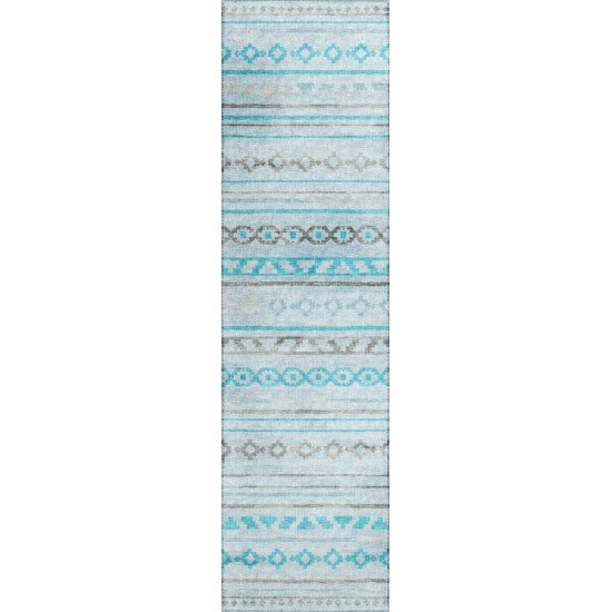 Addison Rugs Yuma AYU40 Turquoise 2'3" x 7'6" Rug