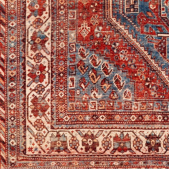 Surya Amelie Rug 6'7" X 9' - Dark Blue & Burnt Orange