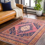 Surya Amelie Rug 5'3" X 7'3" - Dark Blue & Rose